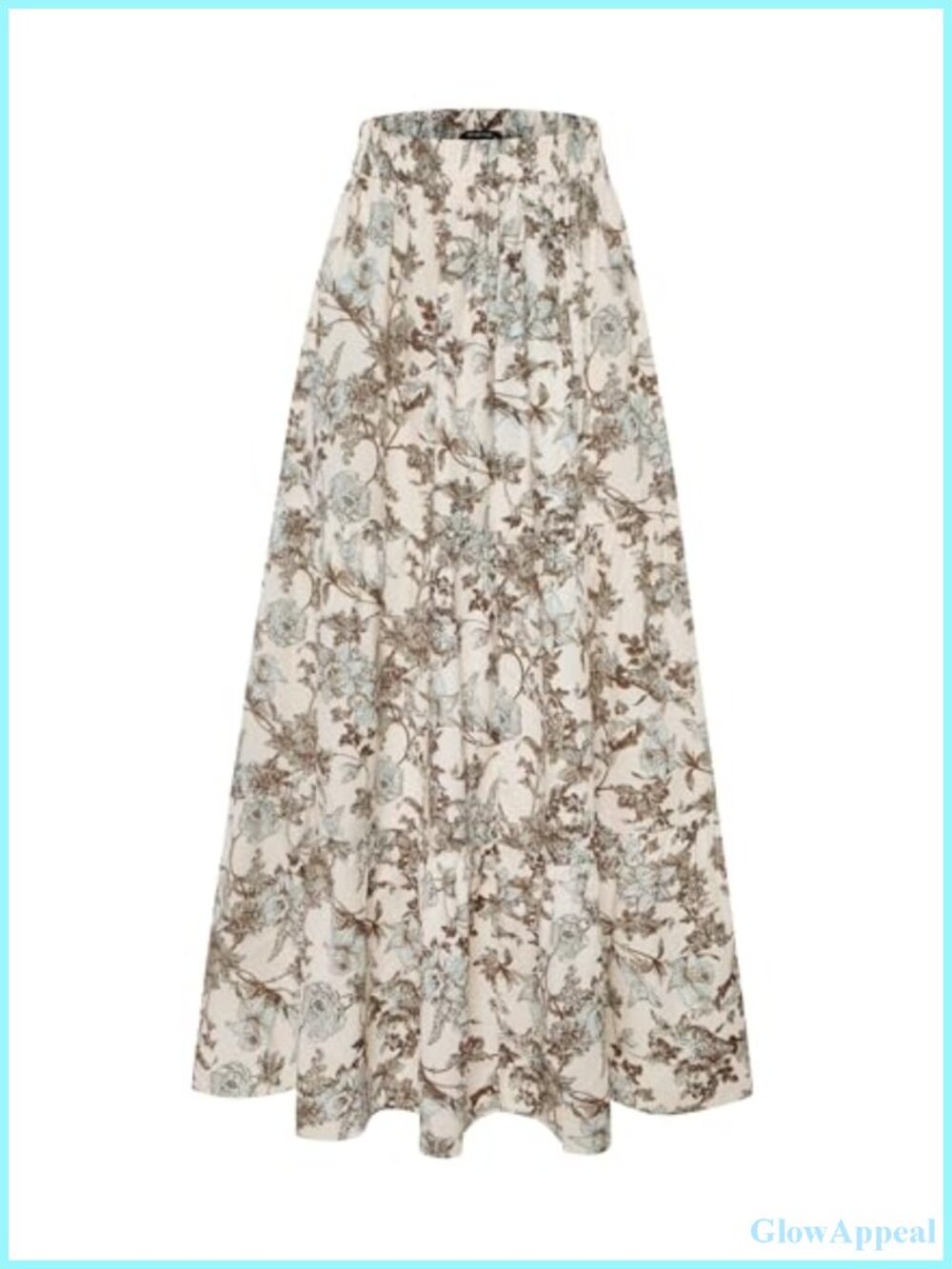 Boho Flowy Maxi Skirt High Waisted Tiered Beach Skirt with Pockets